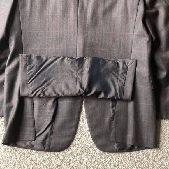 Ermenegildo Zegna Brown Rust Windowpane Check Wool Sport Coat Eu 54 L US 44 L - Picture 10 of 13